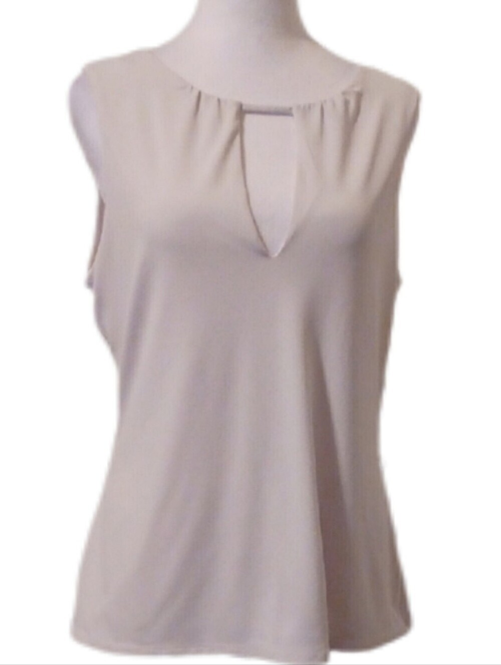 <> Express Cream Sleeveless Keyhole Top Women's Size Large